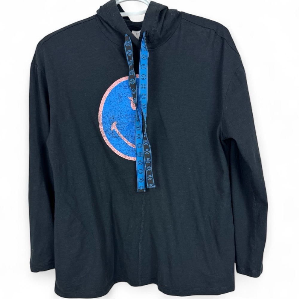 🥑5/$25 LOGO by Lori Goldstein Women's Top Sz S x Smiley World Special Black